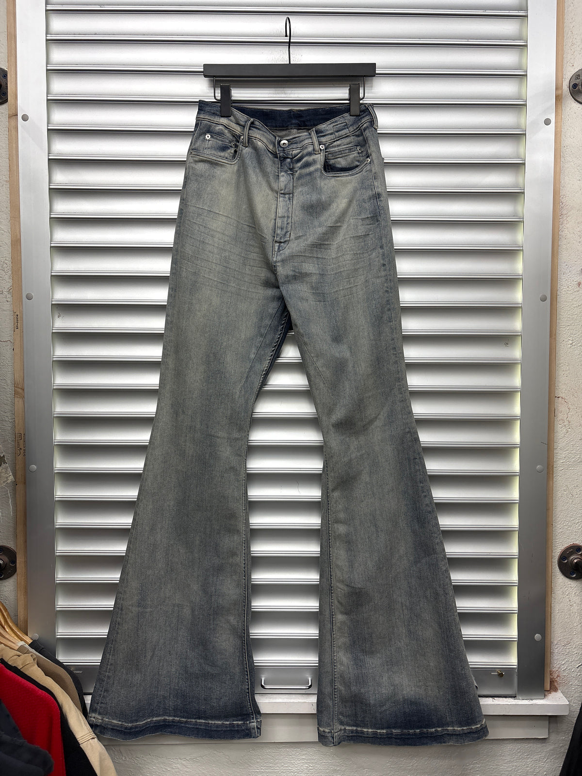 Rick Owens Minreal Blue Flare Denim - 32 **