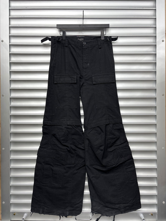 Balenciaga Convertible Cargo Flare Denim - XS**