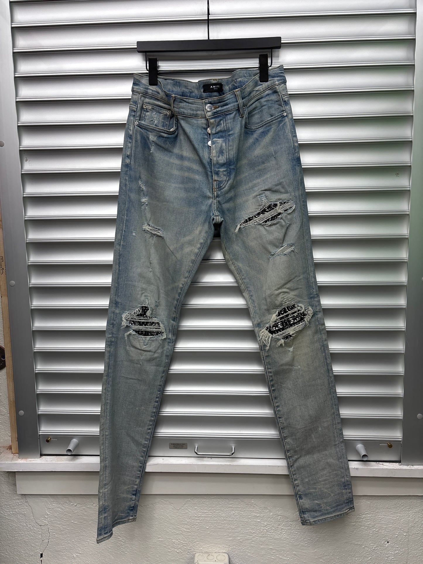 Amiri MX-1 Black Bandana Denim - 34