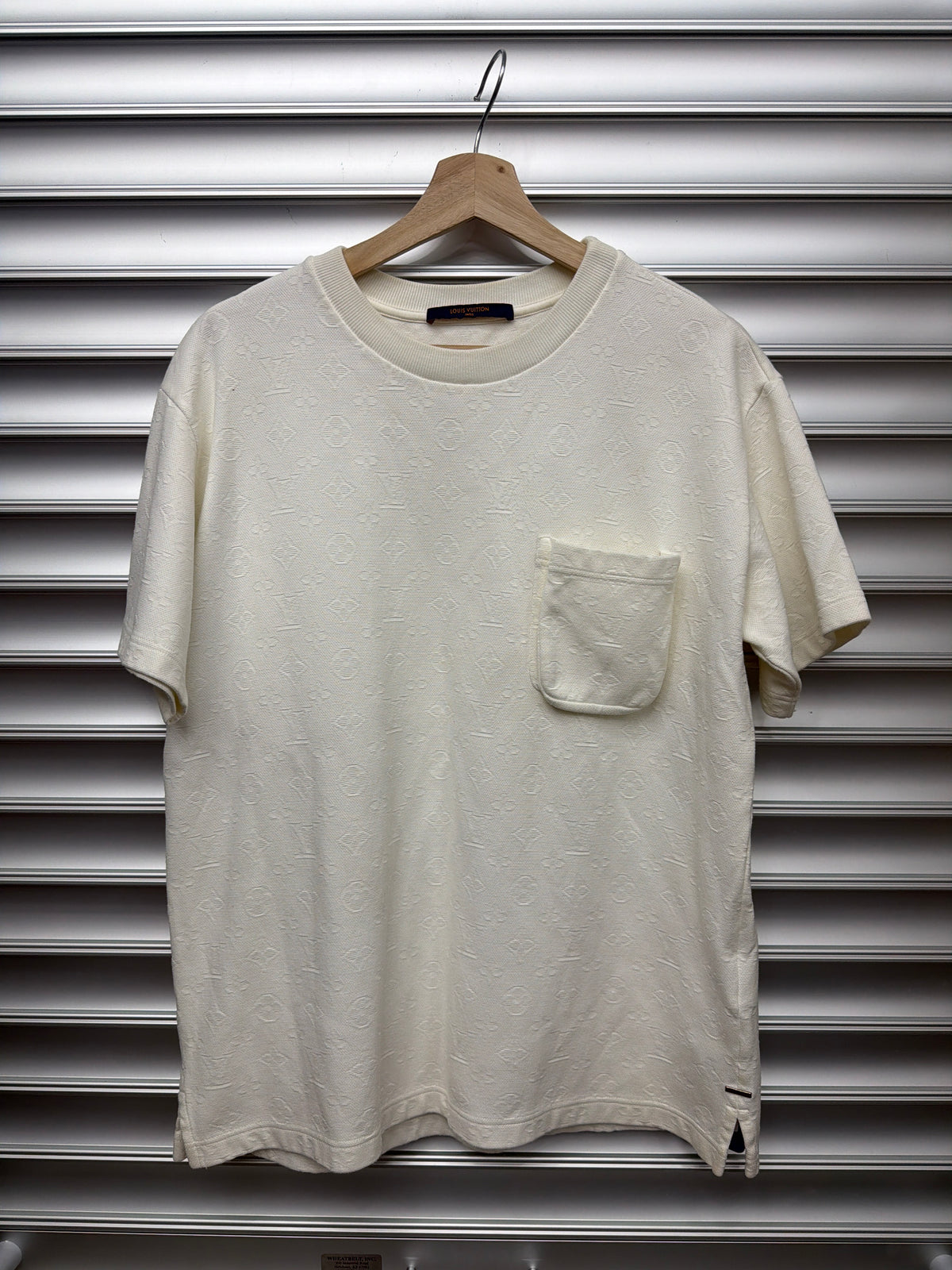 Louis Vuitton Cream Monogram Pocket Tee - M**
