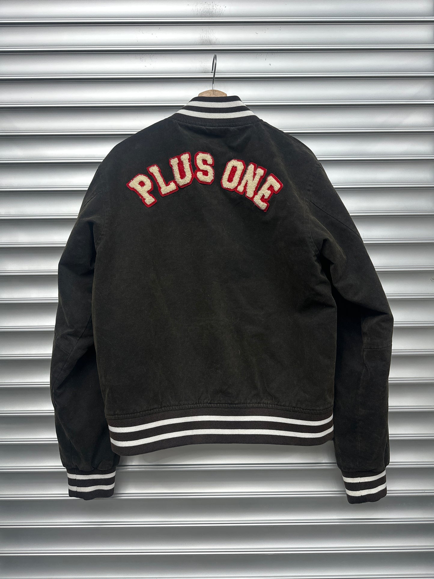 Plus 1 Brown Suede Varsity Jacket - L