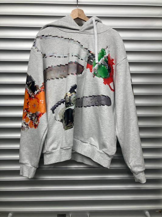 Aris Tatalovich Grey Pixel Hoodie - XL*