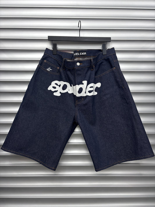 Spider Indigo Denim Shorts - 36
