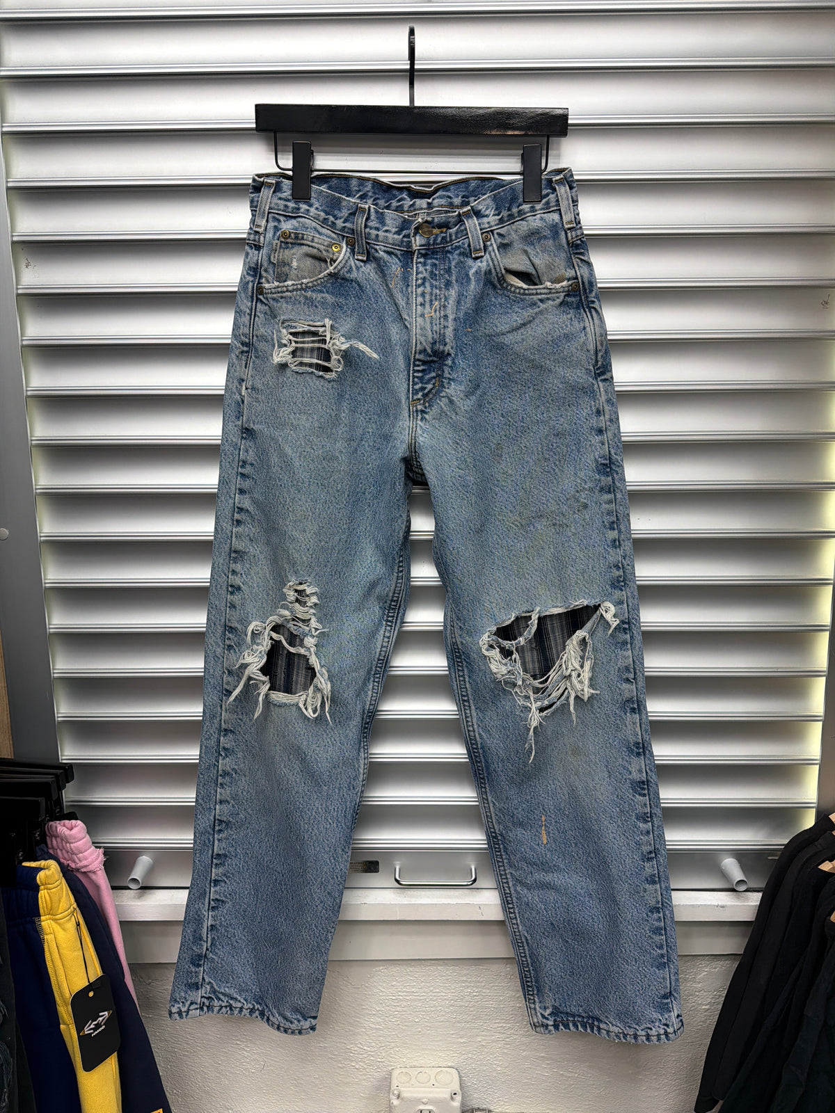 Vintage Carhartt Distrissed Denim Lined Pants - 31x32**