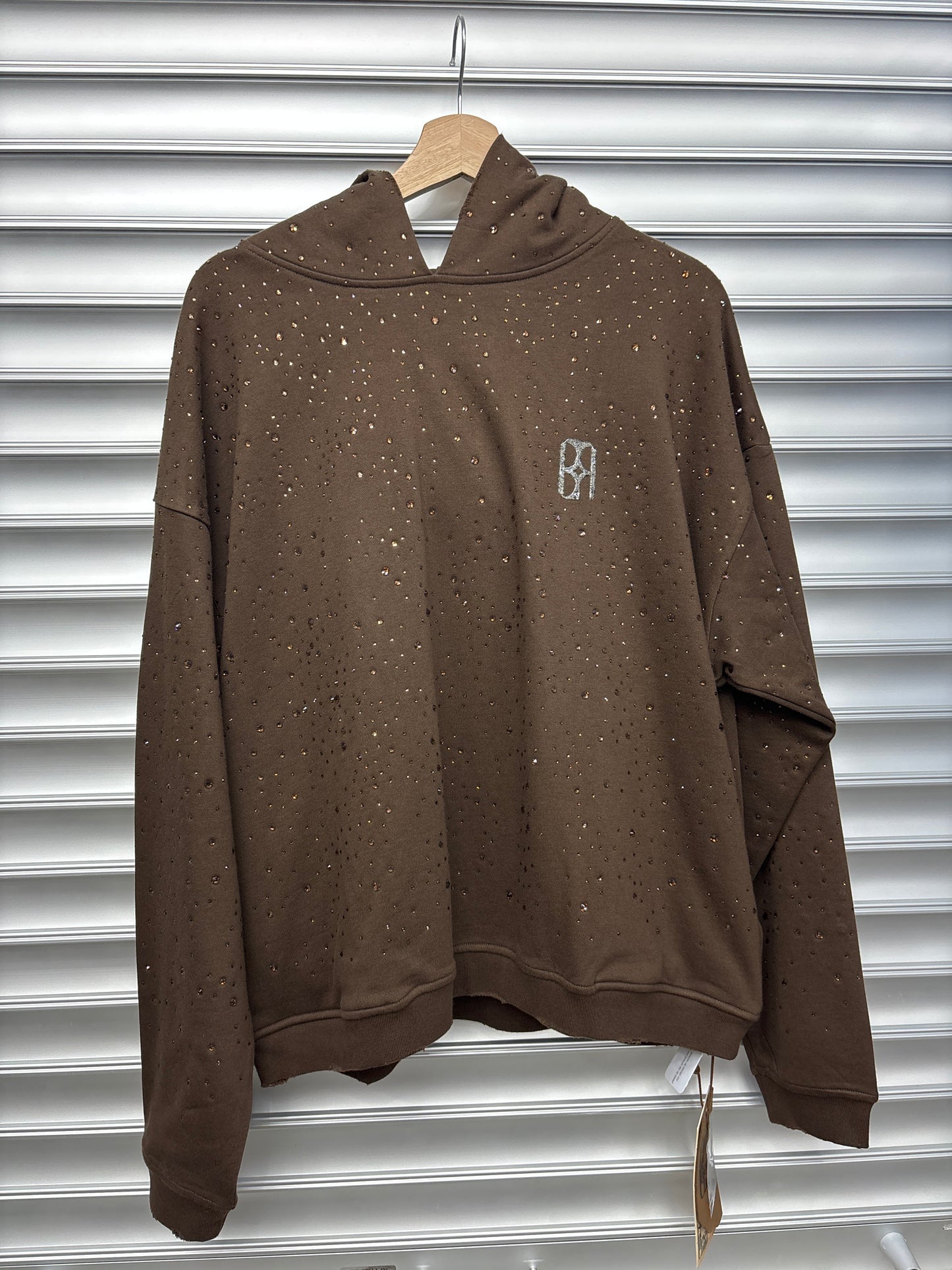 BORC Brown Rhinestone Hoodie - S**
