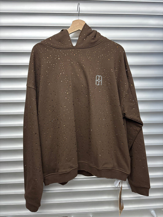 BORC Brown Rhinestone Hoodie - S**