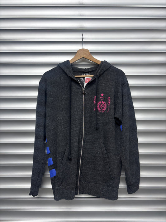 Chrome Hearts Foti Grey Zip Up Hoodie - L