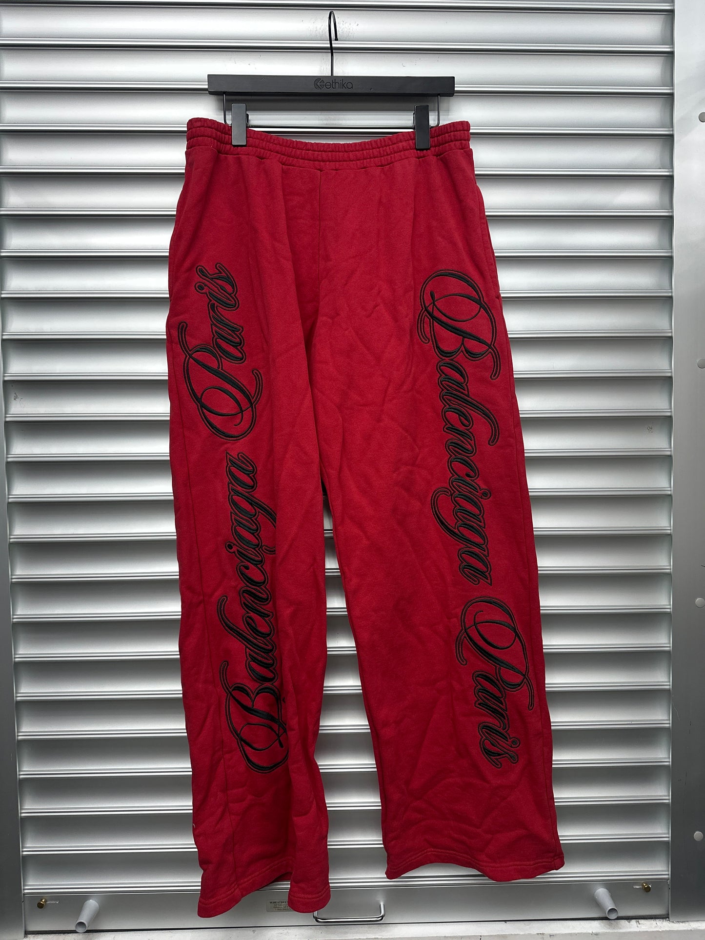 Balenciaga Red Script Trackpants - L