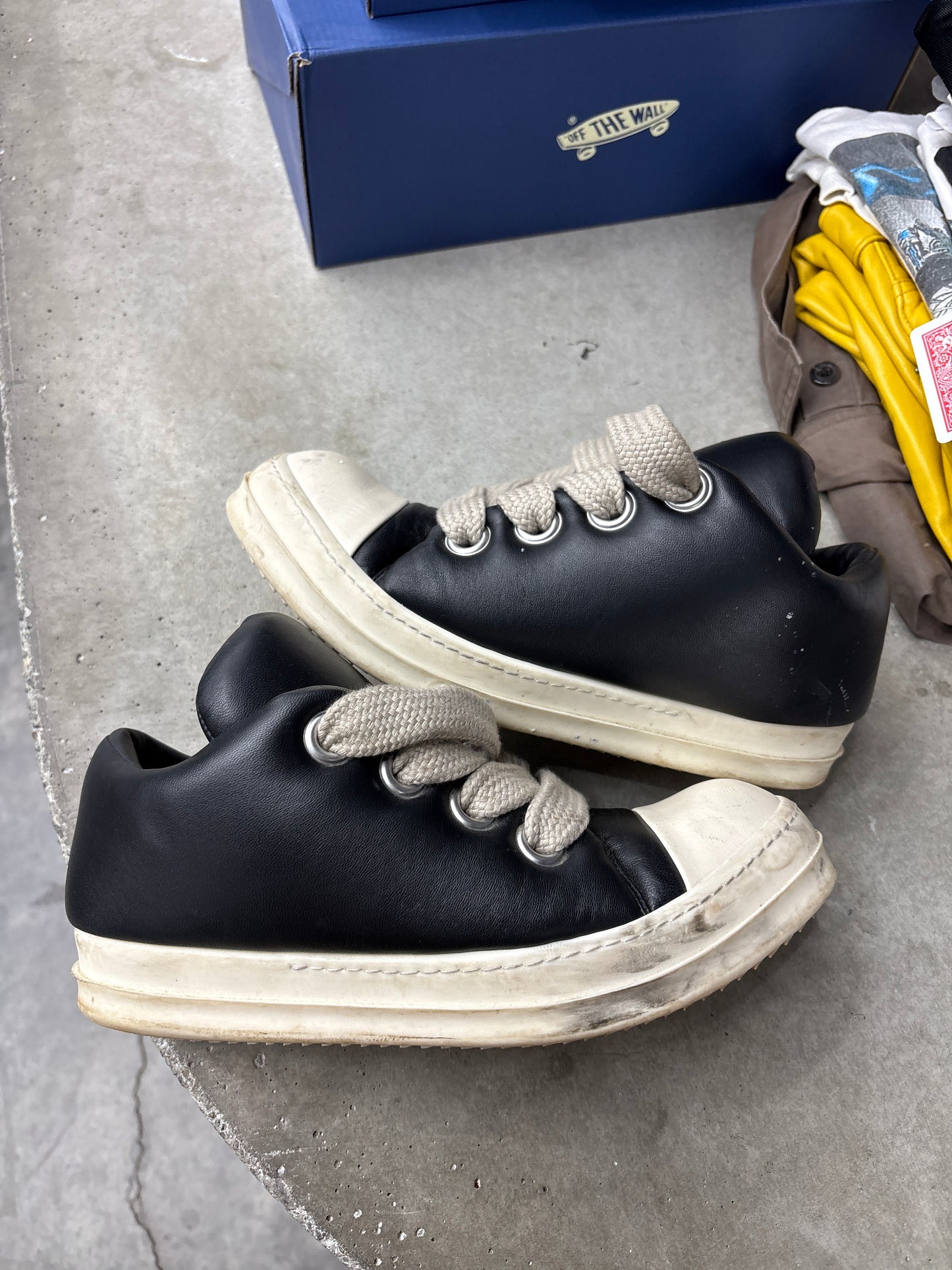 Rick Owen Jumbo Lace Padded Low Black (U) - 41.5 (8.5)