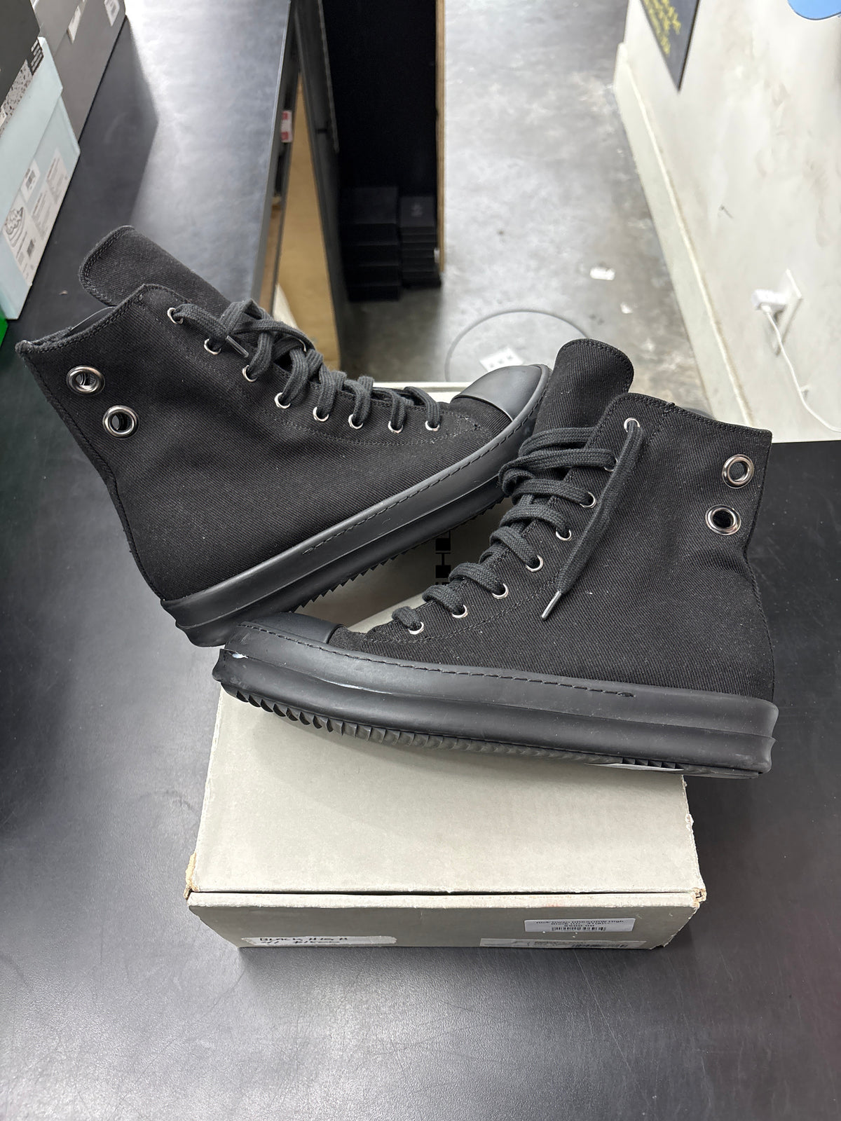 Rick Owen DRKSHDW High Black (U) - 41(8)**