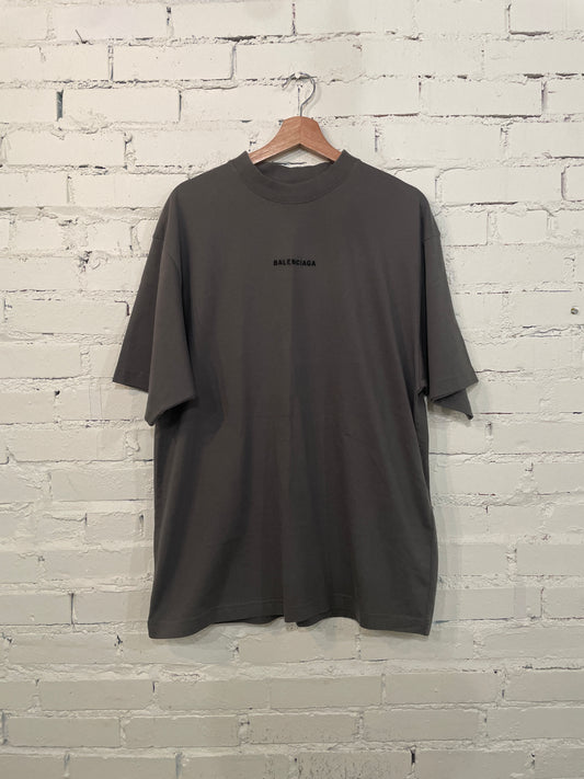 Balenciaga Grey Logo Tee - S
