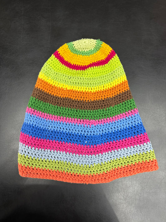 Raspberry Multi Knit Beanie**