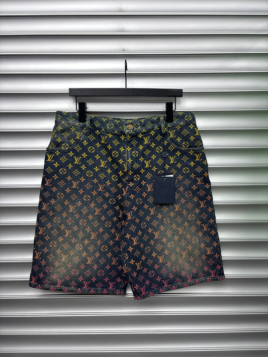 Louis Vuitton Monogram Multi Color Denim Shorts - 32