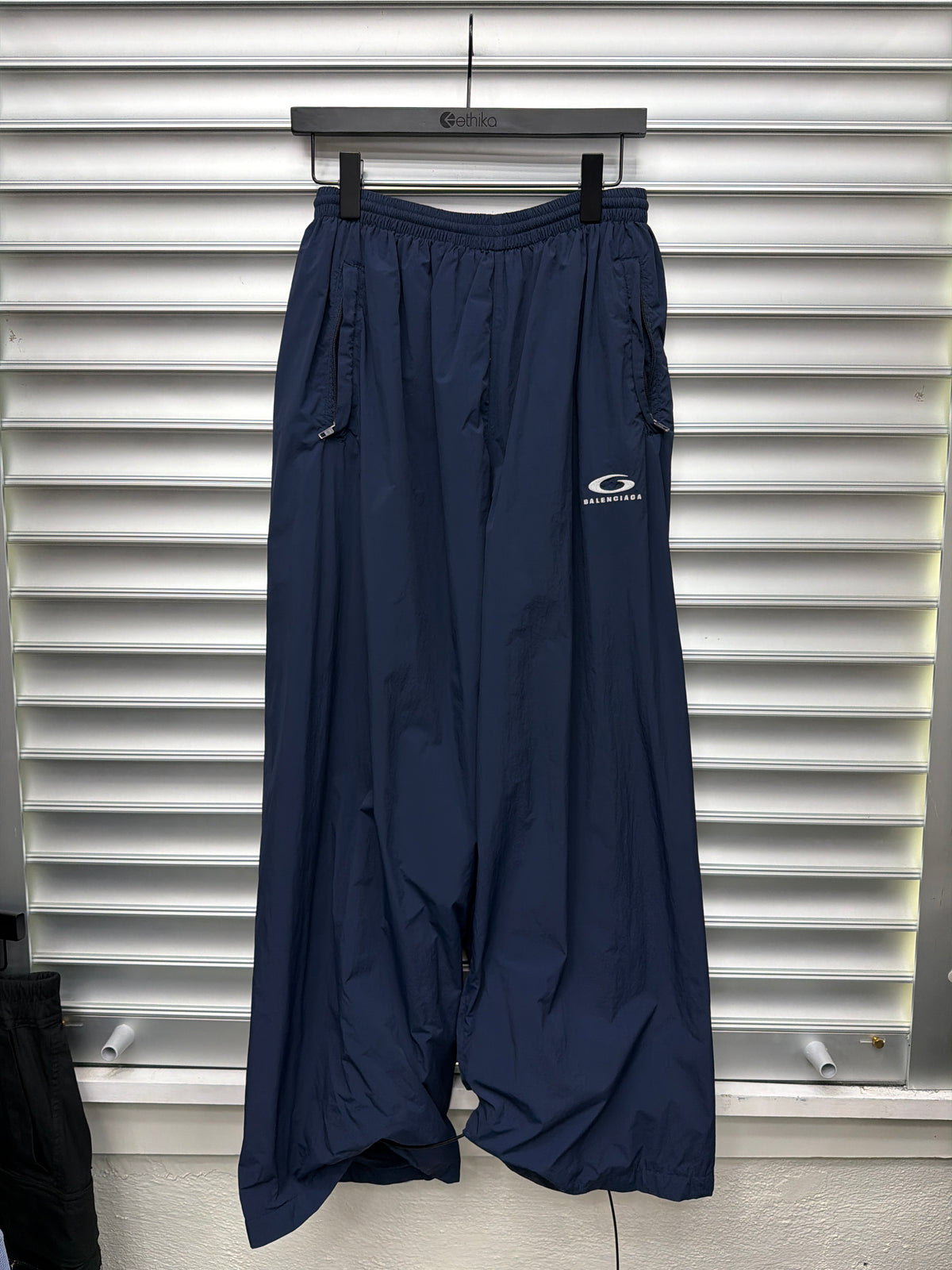 Balenciaga Navy O Logo Trackpants - XXS**
