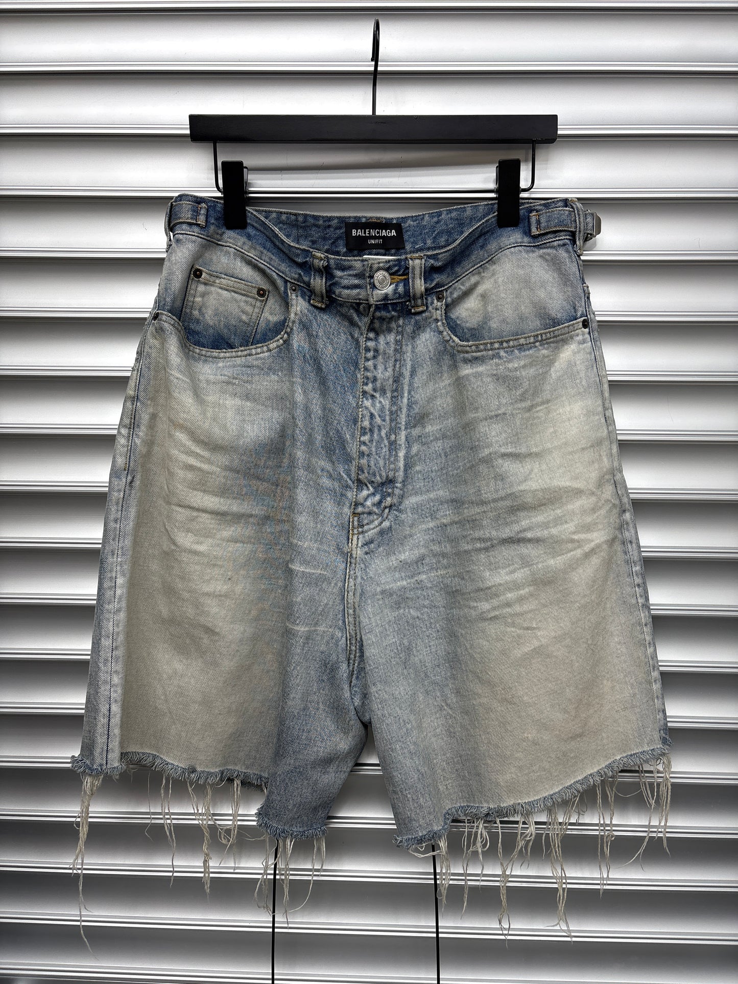 Balenciaga Skater Ligthwash Denim Shorts - S**
