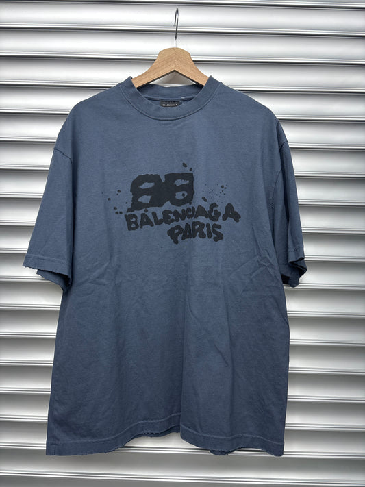 Balenciaga Blue Paris Tee - M