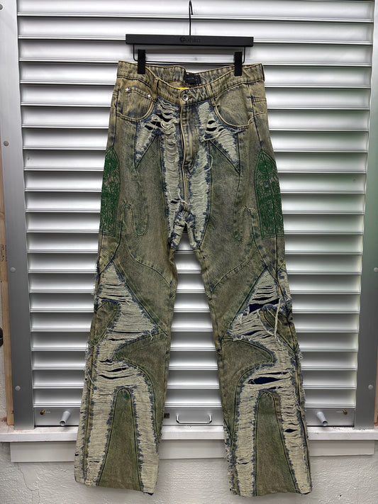 Who Decides War Grey Green Denim - 36