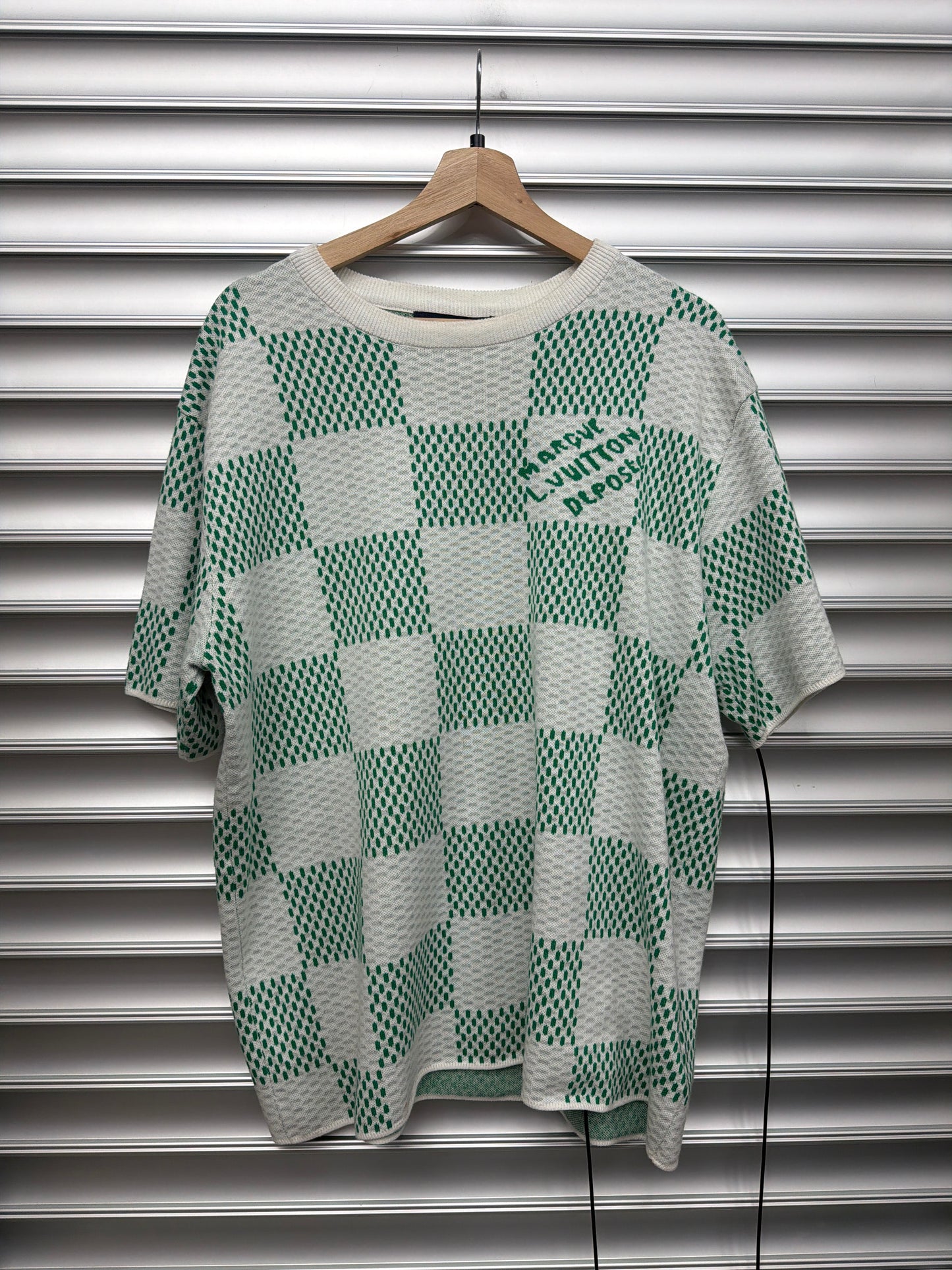 Louis Vuitton Damier Green Checkboard Tee - L**