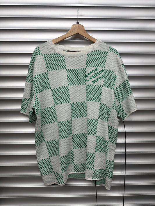 Louis Vuitton Damier Green Checkboard Tee - L**
