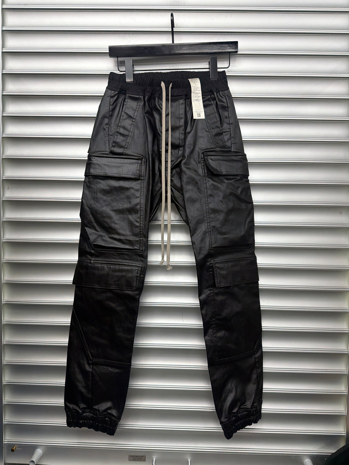 Rick Owens Waxed Cargo Jogger Pant - 46**