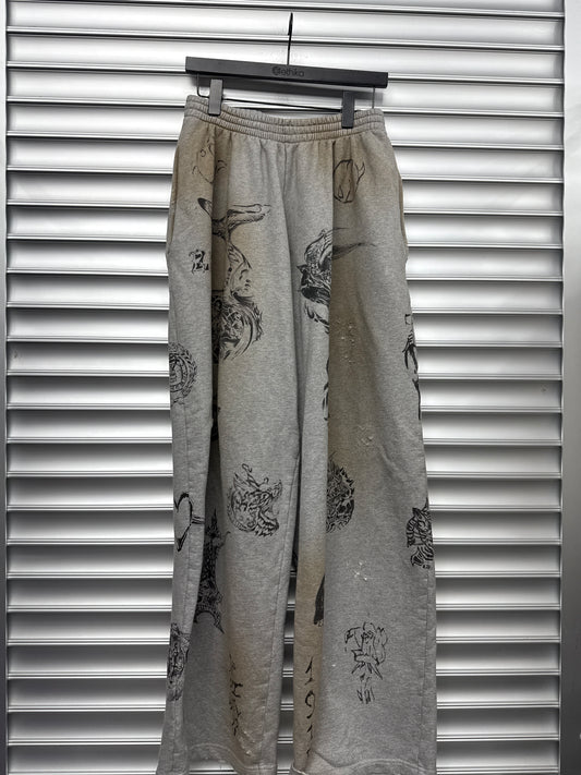 Brand New Grey Tattoo Sweatpants - S*