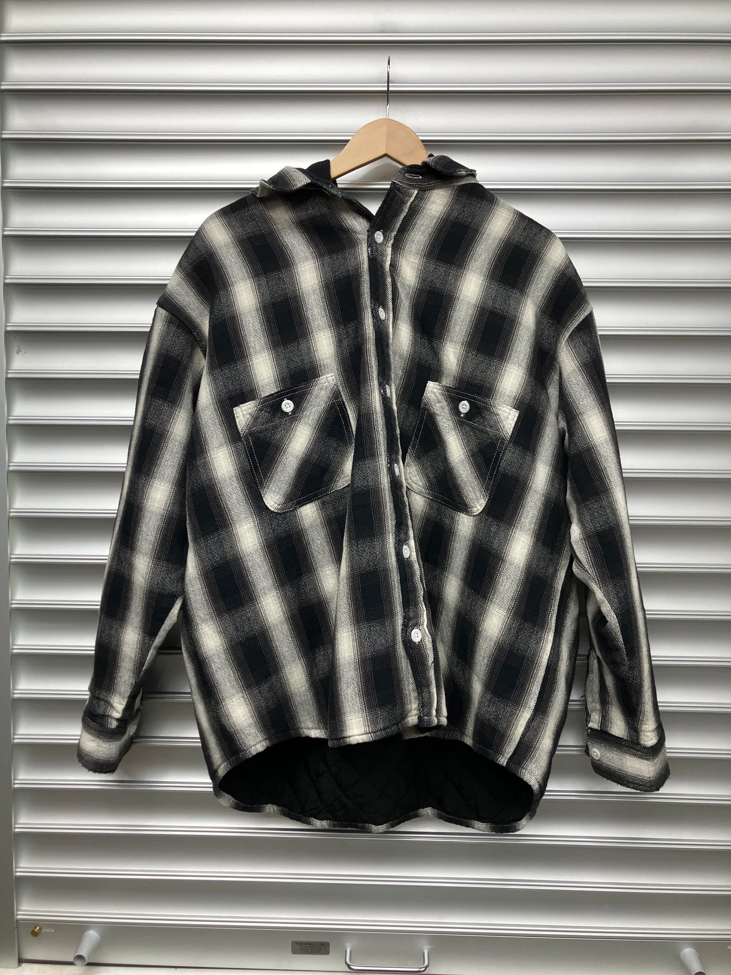 Saint Micheal Plaid Hooded Flannel - L