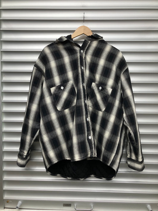 Saint Micheal Plaid Hooded Flannel - L