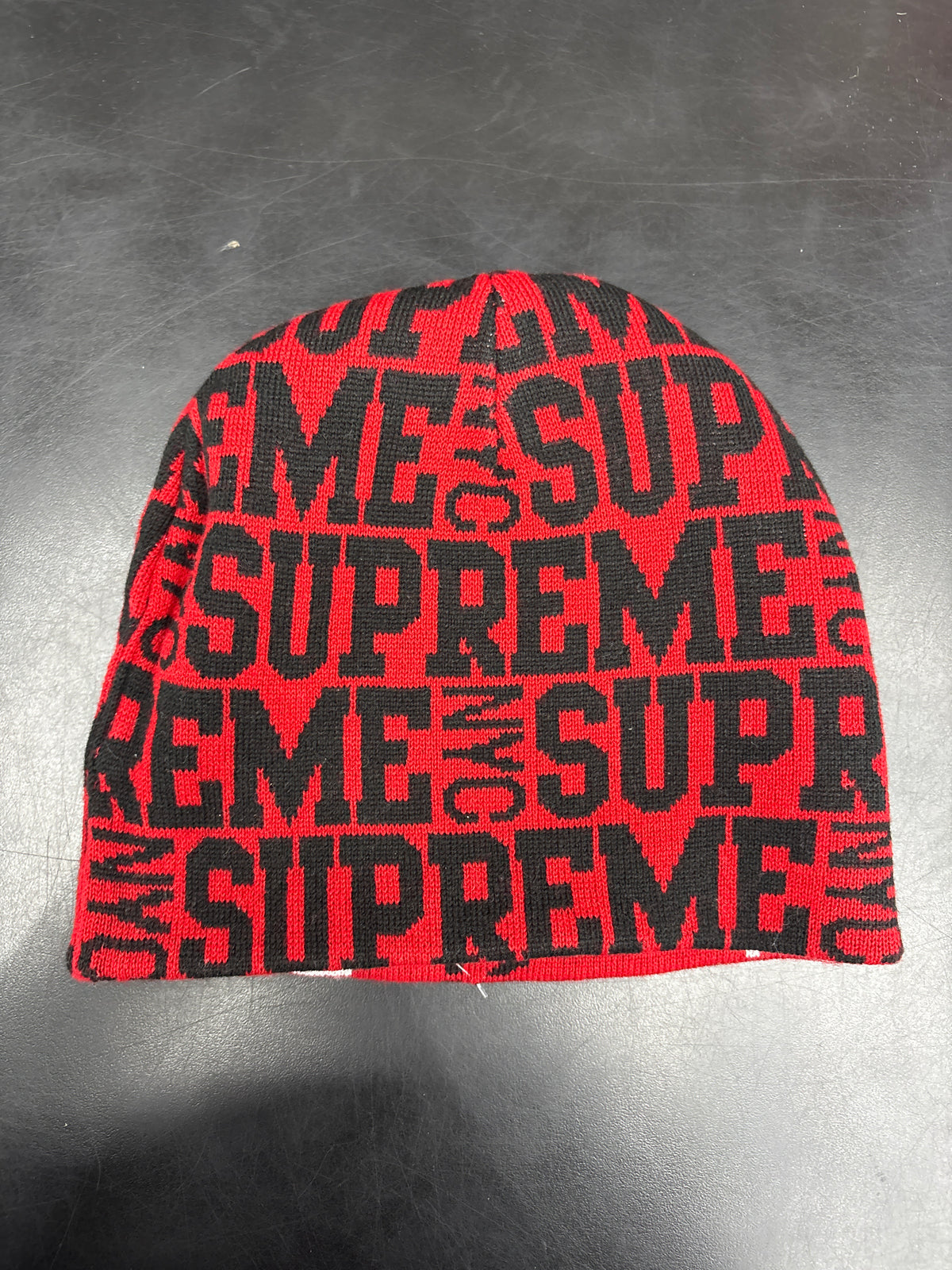 Supreme Red Black Reversible Beanie**