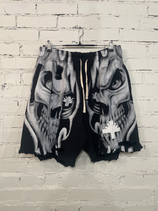 Vertabrae Double Skull Shorts - XXL