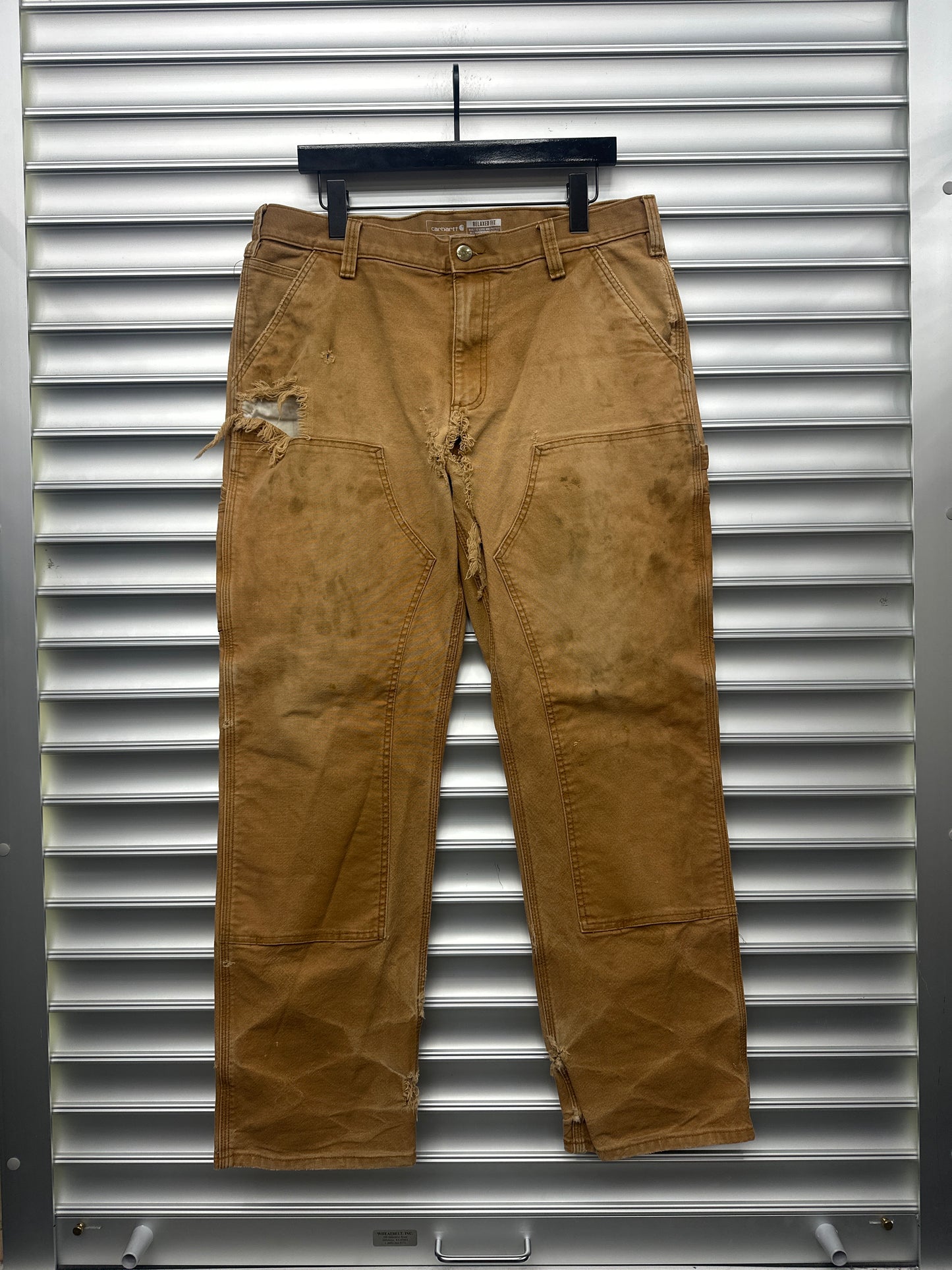 Vintage Distressed Tan Carhartt Double Knees - 36