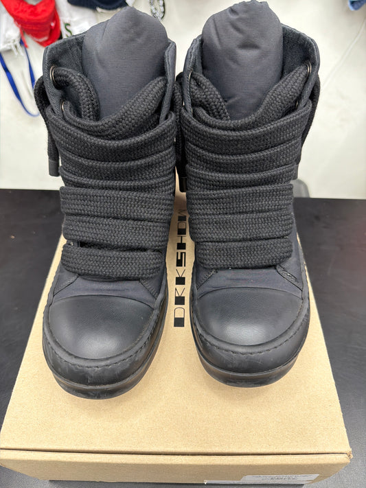 Rick Owen DRKSHDW Triple Black Puffer High Jumbo Lace (U) - 40.5