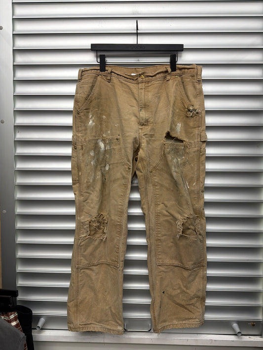 Vintage Tan Distressed Double Knees - 38