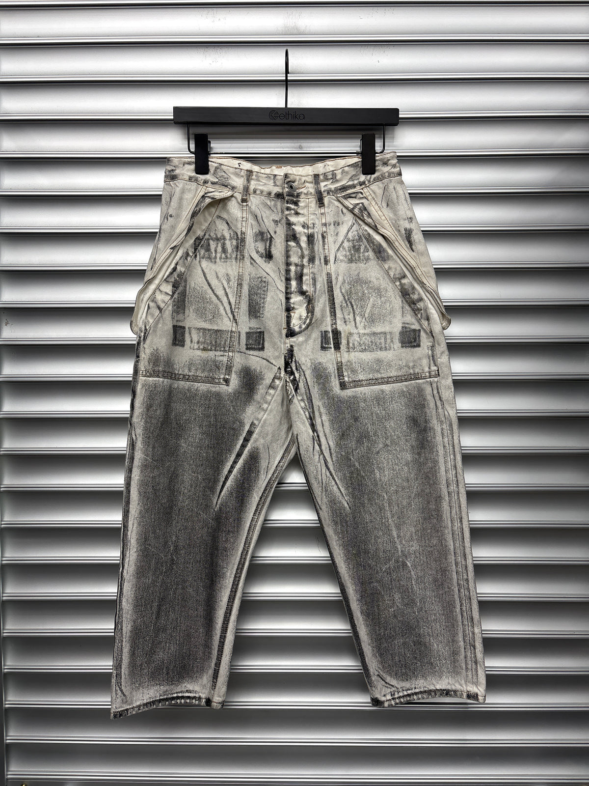 Rick Owens Silver Denim Shorts - 30 **