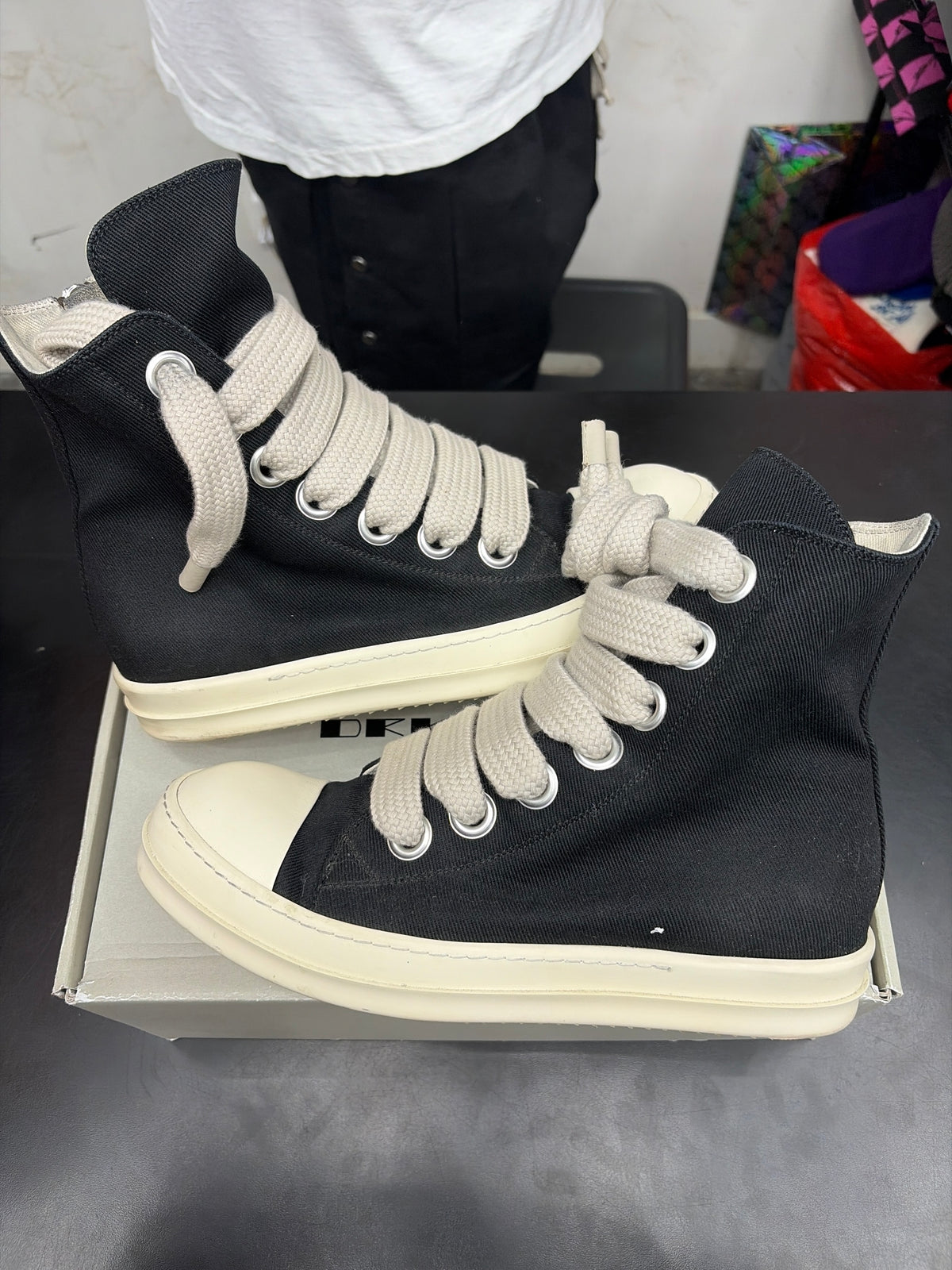 Rick Owen DRKSHDW High Jumbo Lace Black (U) - 43(10)**