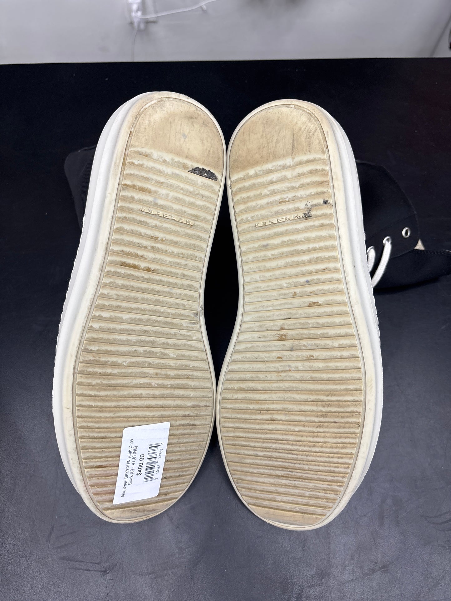 Rick Owen DRKSDHW High Canvas Black (U) - 41(8) (NB)