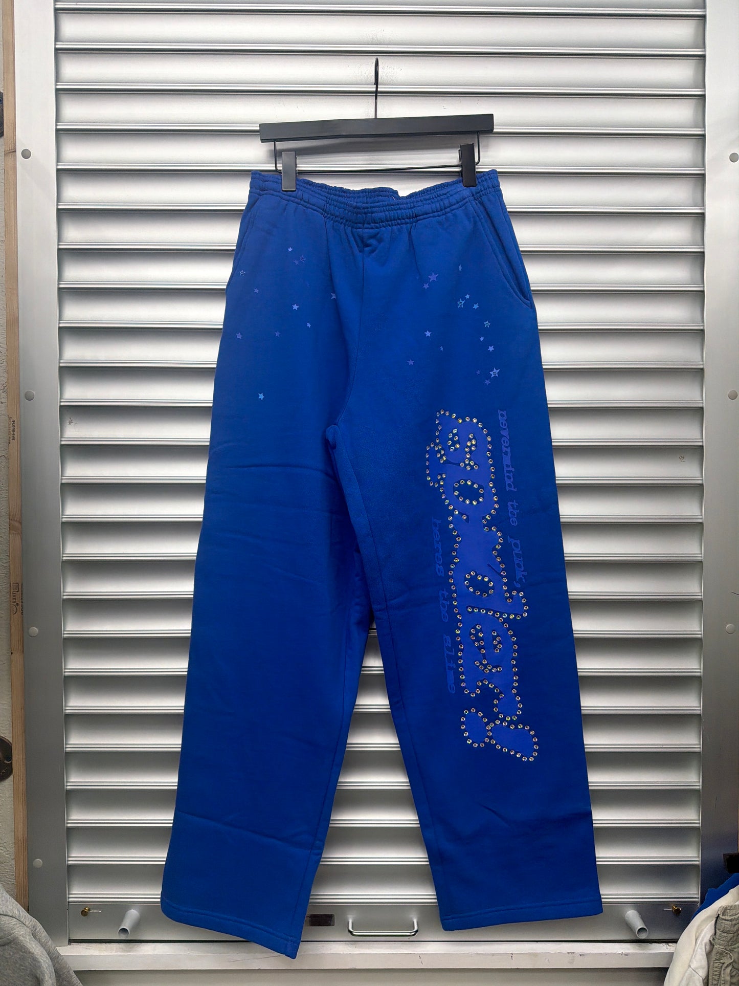 Spider Blue Rhinestone Jogger - L