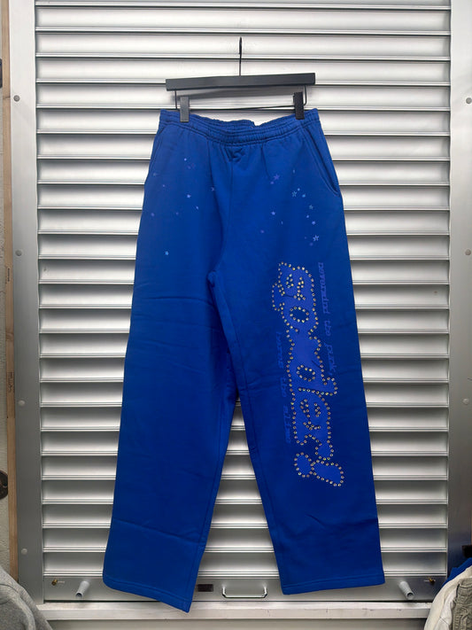 Spider Blue Rhinestone Jogger - L