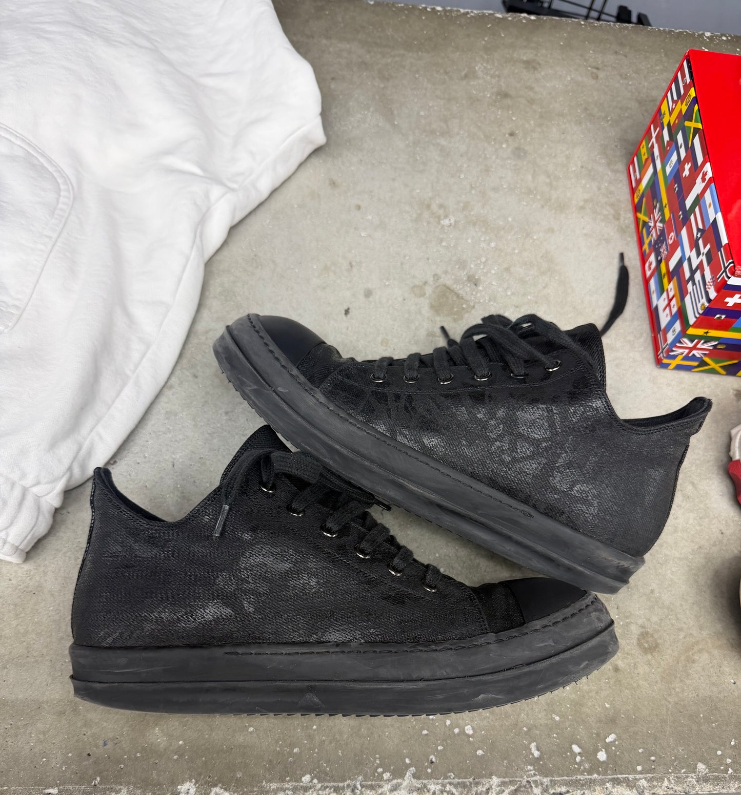 Rick Owen DRKSHDW Ramone Waxed Black (U) - 40(7)(NB)