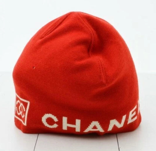 Red Chanel Sport Beanie