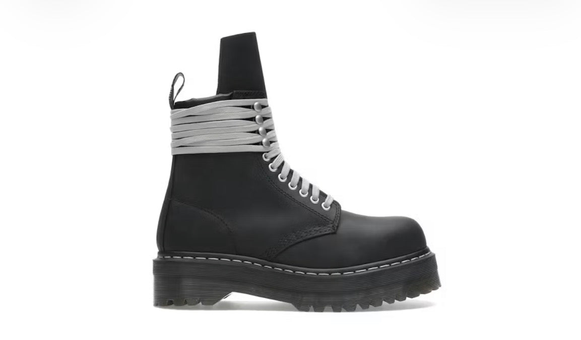 Rick Owen Dr Marten Quad Sole Steel Toe Boot - 10M**