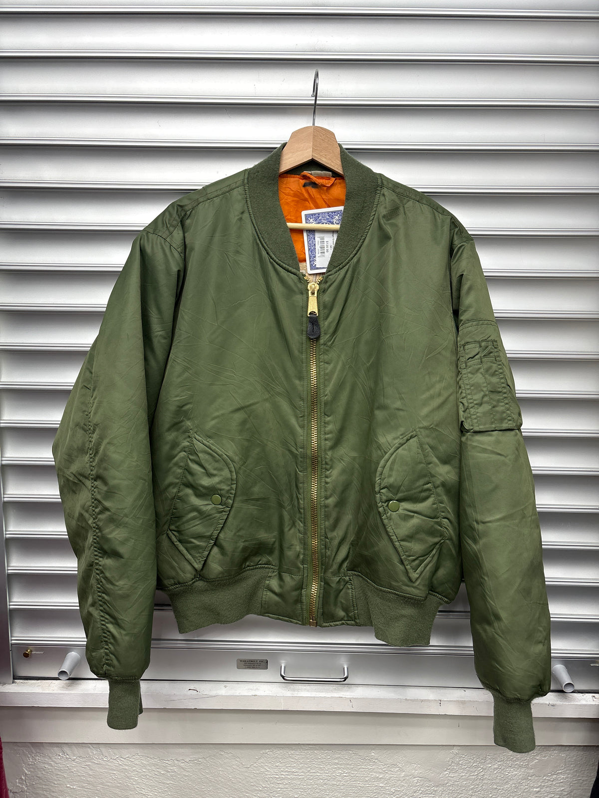 Vintage Green Bomber Jacket - M**
