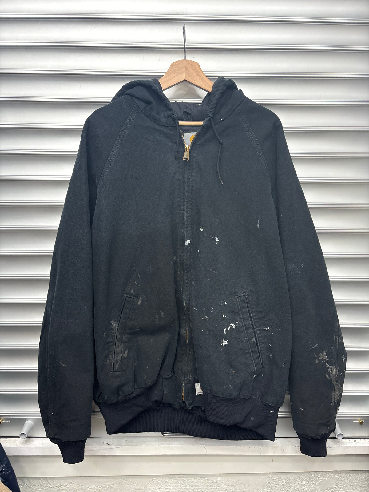 Vintage Black Carharty Hooded Jacket - XL**