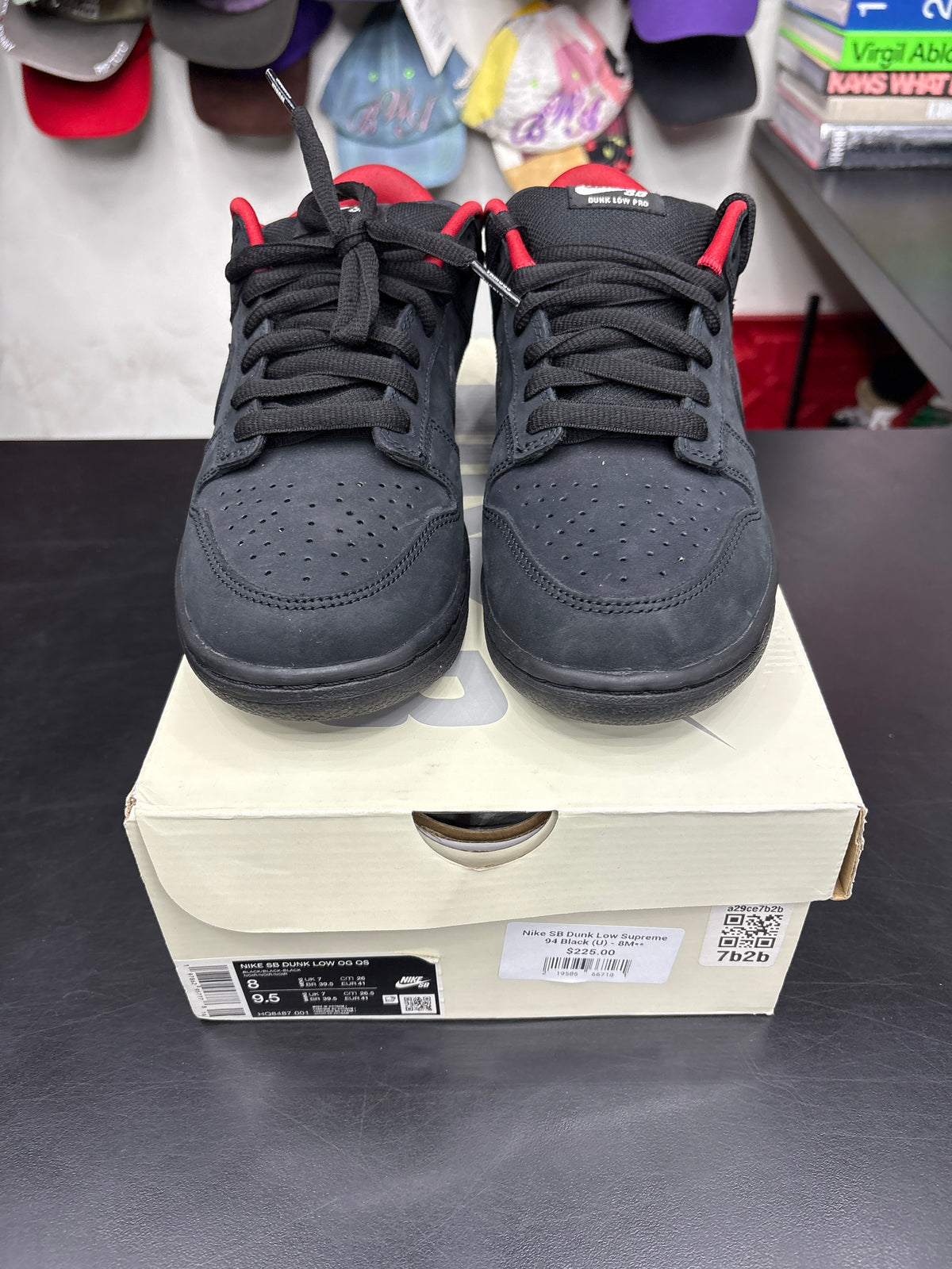 Nike SB Dunk Low Supreme 94 Black (U) - 8M**