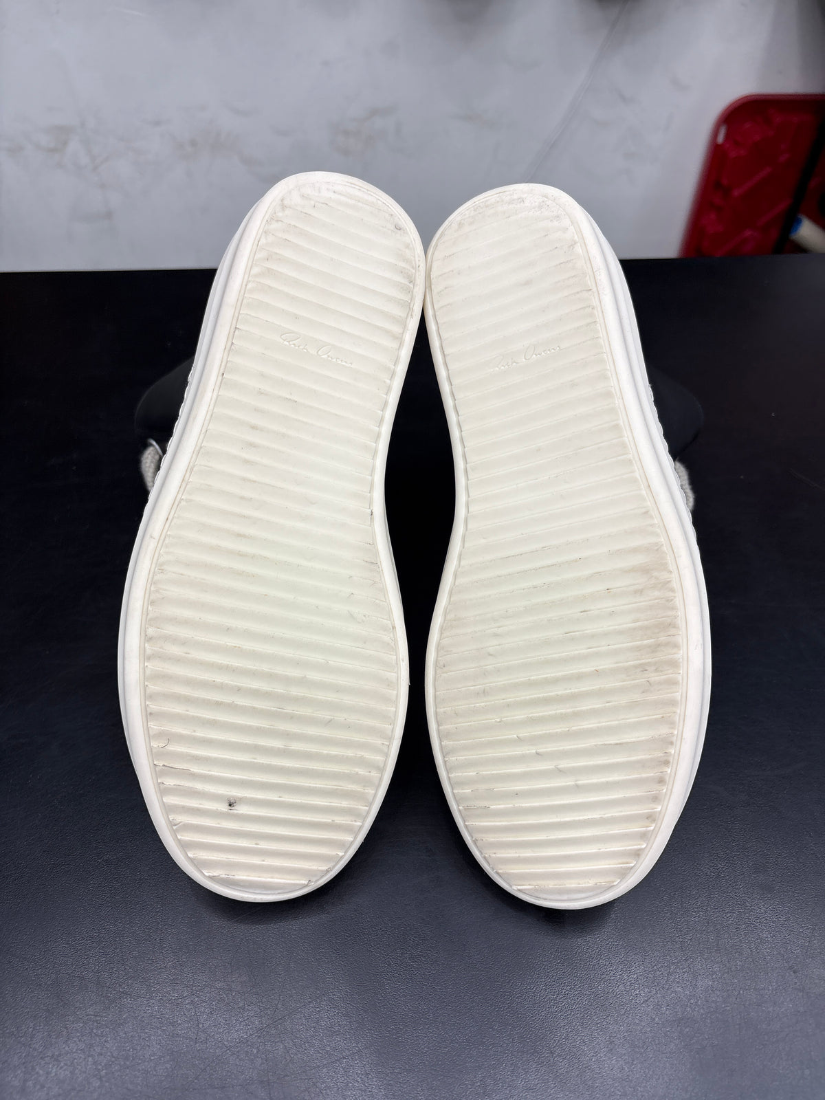 Rick Owen High Jumbo Lace Black Leather (U) - 42(9) (NB)**